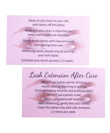 100 Lash Extension Aftercare card, Lash Aftercare Instruction, Lash client cards, Lash Technicians accessories, Pink