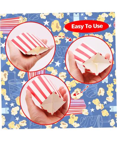 100 Pcs Popcorn Boxes Mini Paper Popcorn Box Container for Movie Night Decorations White and Red Stripes in Popcorn Concession Equipment & Supplies - Buy Online on GoSupps.com