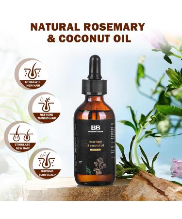 BuyBrilliance Rosemary Oil & Coconut Oil - Hair Growth Serum for Damaged Hair Reduces Hair Loss & Dry Scalp Eyebrow & Eyelash Growth - 2oz - Buy Online on GoSupps.com