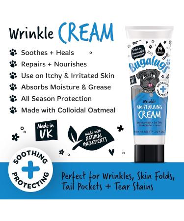 BUGALUGS Wrinkle paste for Bulldogs French Bulldogs wrinkly dogs & cats. For itchy wrinkle folds tear stains & tail pockets anti-itch & itchy dog skin relief. Great itch remedies for dogs 75g - Buy Online on GoSupps.com