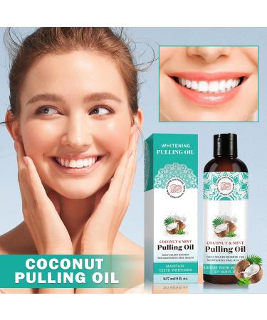 Coconut Oil Pulling Mouthwash with Mint | Natural Teeth Whitening & Gum Health | 8 Fl. Oz - Antigingivitis Oral Care - Buy Online on GoSupps.com