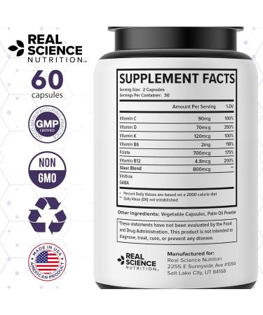 Real Science Glaucomol Miracle - Natural Eye Vitamins & Eye Supplements for Optic Nerve & Ocular Circulation Support with Vitamins C D & B12 for Vision Clarity & Eye Comfort Made in USA 60 Caps - Buy Online on GoSupps.com