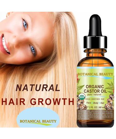 Botanical Beauty Organic Castor Oil 100% Pure Natural Cold Pressed Carrier Oil 1 Fl.oz.- 30 ml. for Face Skin Hair Lashes Brows Nails. - Buy Online on GoSupps.com