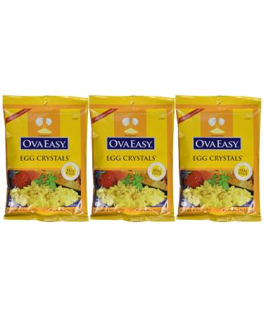 OvaEasy Dehydrated Egg Crystals  4.5oz. (128g) Bag  Powdered Eggs Made From All-Natural Ingredients  Easy-To-Prepare Egg Powder  Dehydrated Food Perfect for Camping & Backpacking (3-pack of 4.5 oz. bags)