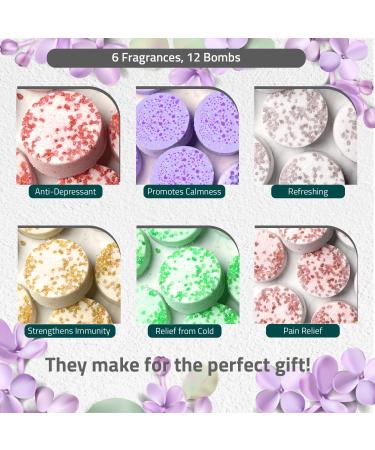 Mystic Set of 12 Shower Bombs - Aromatherapy Essential Oils for Home Spa | Vaporizing Shower Tablets for Mom and Wife - Buy Online on GoSupps.com