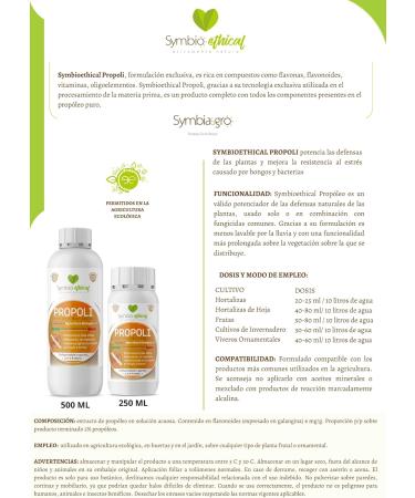 SYMBIOETHICAL - PROPOLIS Natural Plant Protection Enhancer High Concentration for Organic Farming Made in Italy 250 ml - Buy Online on GoSupps.com