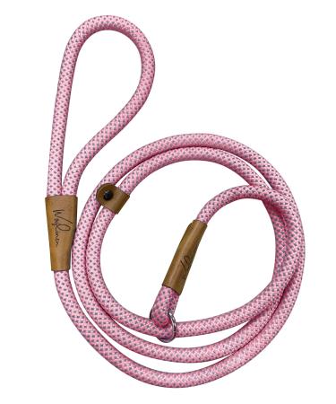 Wooflinen Ultra Reflective Premium Dog Slip Leash Made from Mountain Climbing Rope - Great for Training and The Strongest Pullers 6 Foot (Pink Marshmallow)