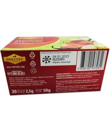  UPSY Alpine Fruit Tea Best herbal tea with the harmonious taste of strawberry 4 packs of 20 tea bags (80 tea bags) (strawberry herbal tea 80 tea bags) - Buy Online on GoSupps.com