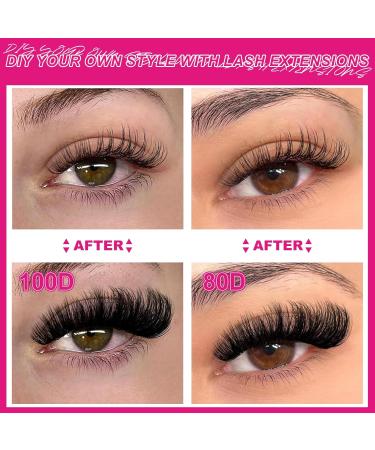 Shop Lash Clusters Kit | Fluffy 80D & 100D Individual Lashes | DIY Eyelash Extensions with Bond & Seal | Waterproof & Thick False Eyelashes - Buy Online on GoSupps.com