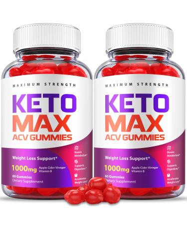 (2 Pack) Keto Max ACV Gummies - Official Formula Vegan - Keto Max Gummies ACV with Apple Cider Vinegar 1000 mg Gummy Vitamin B12 Beet Root Juice Pomegranate Juice Ketomax Gummies (120 Gummies)