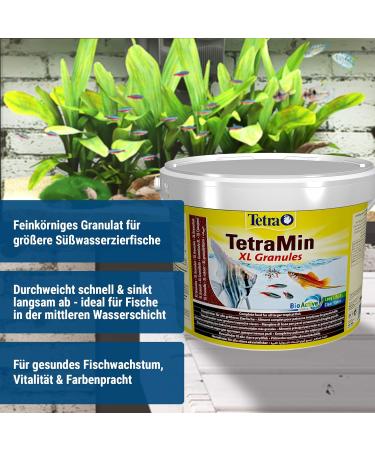 Tetramin XL Granules - Premium Slowly Sinking Fish Feed for Larger Decorative Fish | 10L Bucket | Ideal for Mid-Water Feeding - Buy Online on GoSupps.com