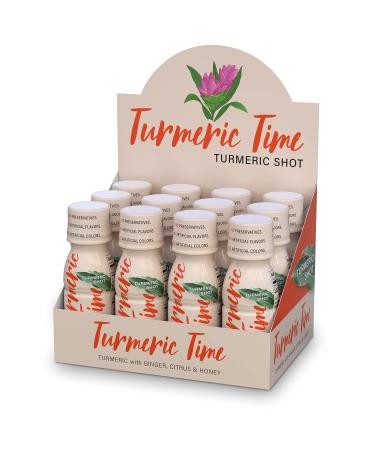 Turmeric Time Turmeric Shots - Turmeric with Ginger Citrus & Honey | Non-GMO | No Preservatives or Artificial Flavors/Colors/Sweeteners | B Vitamins | Liquid Turmeric (12 Pack) 2.5 Fl Oz (Pack of 12) - Buy Online on GoSupps.com