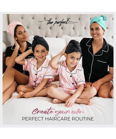 Ultra-Fine Microfiber Hair Towel Wrap & Detangling Brush Set - Anti-Frizz Turban for Curly Hair - Quick Drying & Travel-Friendly - Black - Buy Online on GoSupps.com
