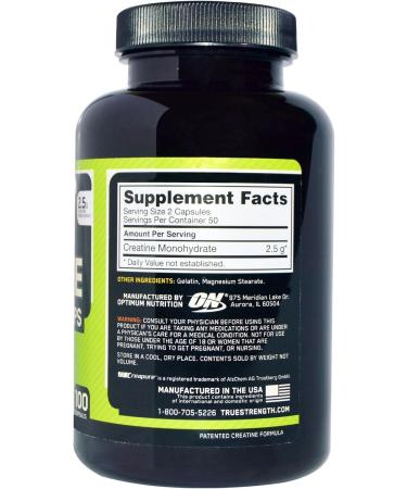 Optimum Nutrition Creatine 2500 Caps - 100 Capsules for Enhanced Performance | International Shipping Available - Buy Online on GoSupps.com