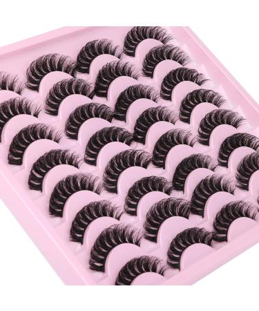 Russian Strip Lashes D Curl Cat Eye | Natural Wispy Fake Lashes Pack - 16 Pairs D2 - Buy Online on GoSupps.com