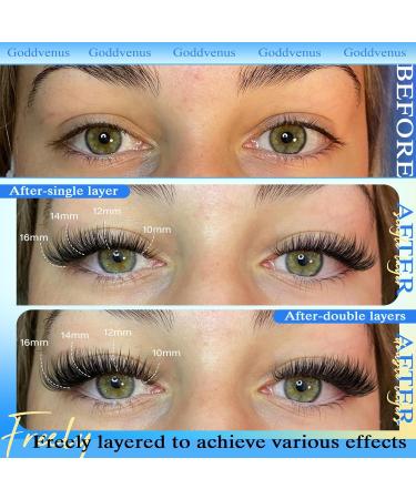 Goddvenus Wispy Lash Clusters - Natural CD Curl Eyelash Extensions DIY Invisible Band Fluffy Individual Lashes for Stunning Eyes - Buy Online on GoSupps.com