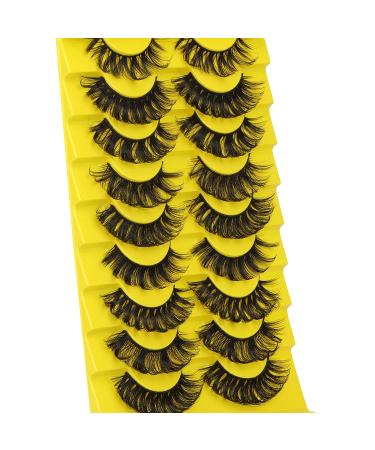 Fluffy Russian Strip Lashes - 9 Styles Mixed Faux Mink Multipack - D Curl Wispy Natural Look False Eyelashes - Buy Online on GoSupps.com