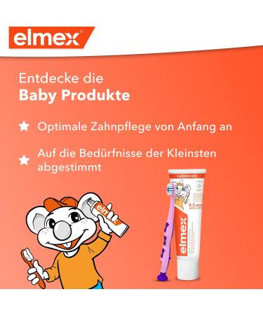Elmex Learning Toothbrush Set for 0-2 Years - 6 Soft Bristle Brushes with Ergonomic Handle for Gentle Baby Tooth Care - Buy Online on GoSupps.com
