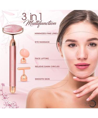 MyBerg Jade Roller for Face - Electric 3-in-1 Facial Massager with Gold Eye Patches - Anti-Aging Skin Care Tool for Face Sculpting and Lifting - Buy Online on GoSupps.com