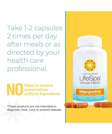 LifeSpa Manjistha Capsules - Liver Cleanse & Lymphatic Support | Vegan Multivitamin | 90 Capsules - Buy Online on GoSupps.com