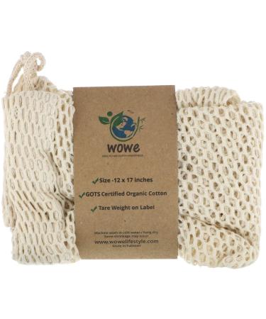 Wowe Certified Organic Cotton Mesh Bag 1 Bag 12 in x 17 in