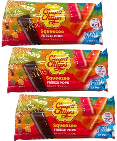 Chupa Chups - Ice Pops - Ice Lollies - Fruity Flavour of Cola - Apple - Strawberry - Orange - Kids Party - BBQ - Summer Events - (36 50ml) Vegan - Vegetarian and Gluten Free - Buy Online on GoSupps.com
