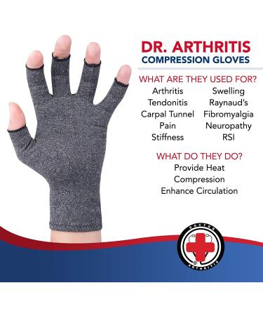 Dr. Arthritis Compression Gloves - Arthritis Pain Relief & Wrist Support - 1 Pair Medium - Buy Online on GoSupps.com