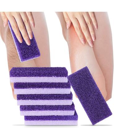 2 in 1 Pumice Stone for Feet,6 Pack Foot Scrubber & Callus Remover, Stone Scrubber for Hard Skin,Foot Pumice,Dead Skin Remover for Feet, Heels, Hands and Body (Purple)