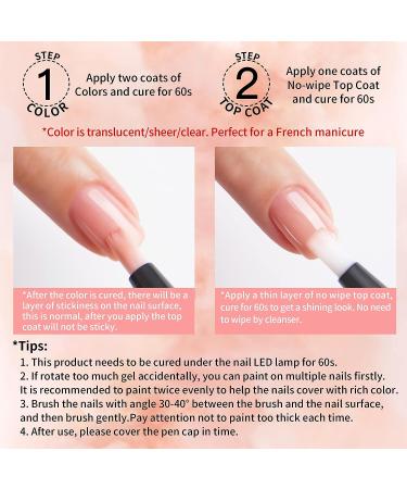 Love Easy French Sheer 2 IN 1 Gel Nail Polish Pen Set - 6 Nude Neutrals Pink White French Colors with Nail Stickers & Top Coat - Easy Application, Long Lasting Results - No Base Coat Needed - Buy Online on GoSupps.com