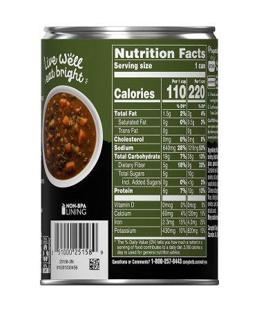 Well Yes! Campbell's Hearty Lentil with Vegetables Soup 195.6 Oz - Pack of 12 - Buy Online on GoSupps.com