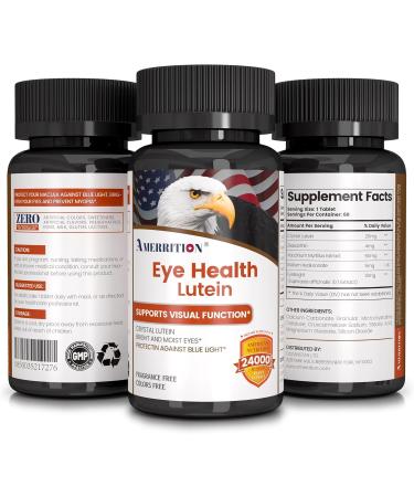 Amerrition Advanced Lutein Eye Health Supplement - Enhanced with Zeaxanthin Supports Vision & Eye Health - Non-GMO & Gluten Free - Natural Eye Vitamin Tablets - 60ct - Buy Online on GoSupps.com