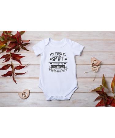 Hippowarehouse Small Fingers, Grandad's Heart Baby Vest Bodysuit (Short Sleeve) - Boys/Girls - Buy Online on GoSupps.com