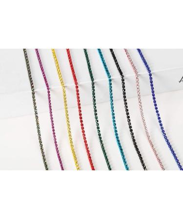 KAOYOO 10 Yards 2mm Crystal Rhinestone Close Chain Trim - DIY Decoration for Sewing Crafts & Jewelry - Fuchsia - Buy Online on GoSupps.com