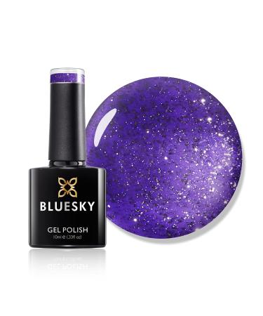 Bluesky Gel Nail Polish Purple Pizzazz VIP08 Dark Purple Glitter Long Lasting Chip Resistant 10 ml (Requires Drying Under UV LED Lamp)