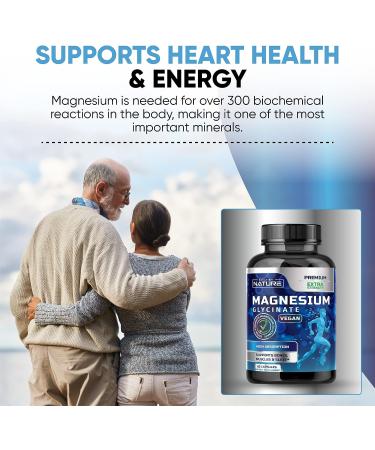High Absorption Magnesium Glycinate Capsules - Non-GMO, Vegan, Gluten & Soy Free for Stress Relief, Sleep & Heart Health - 60 Capsules - Buy Online on GoSupps.com