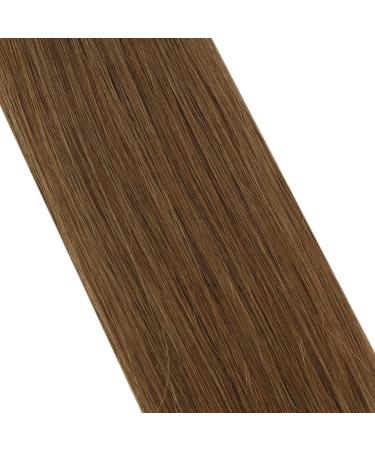 Moresoo 16 Inch Chestnut Brown Tape in Human Hair Extensions, 20 Pieces/50g - #8 Brown Real Hair Extensions - Buy Online on GoSupps.com