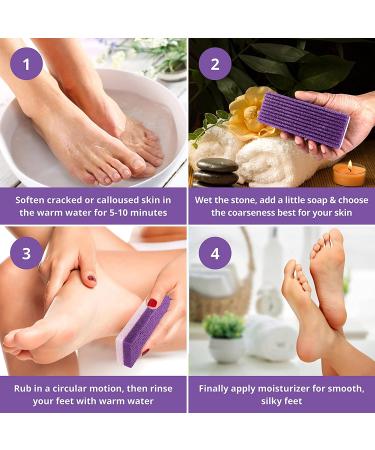 Purple Love Natural Pumice Stone - Professional Exfoliating Rock for Feet, Hands & Body - Dead Skin & Callus Removal - 2-in-1 Scrubber - Buy Online on GoSupps.com