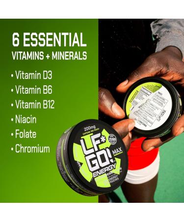 Energy Pouches - Caffeine Pouches with 200mg Natural Caffeine 6 Essential Vitamins & Minerals 0 Calories & Sugar - Strawberry Kiwi Flavor - 15 Pouches Per Can - Buy Online on GoSupps.com