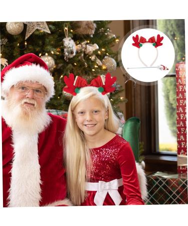 Beaupretty 1 set fabric red plastic Antler Xmas Hairbands Christmas Headbands Xmas Accessories Xmas Antler Headwear - Buy Online on GoSupps.com