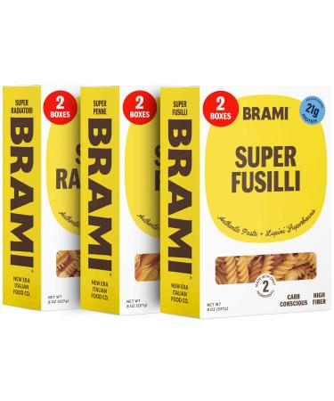Brami Superfood Pasta | Real Italian Taste | High Protein & Fiber Healthy Pasta Noodles Powered by Lupini Beans | 8 Ounce (Pack of 6) (Variety)