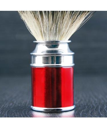 Hand Mounted Red Handle & Silver Tip Badger Hair Shaving Brush - Haryali London Sophist Collection - Buy Online on GoSupps.com