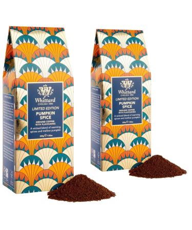 Flavoured Ground Coffee Bundle with Pumpkin Spice Whittard Coffee Ground Omni-grid Medium Roast 2 x 200g Total of 400g Limited Edition Warming Blend