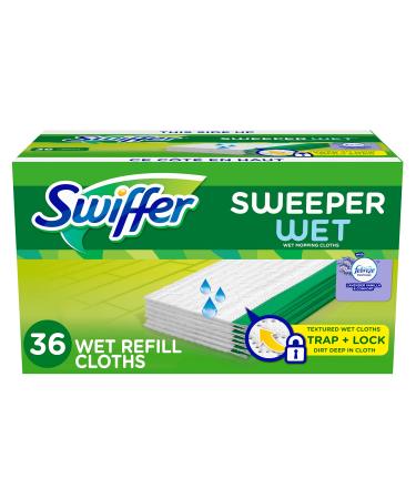 Swiffer Sweeper Wet Mopping Cloth Multi Surface Refills, Febreze Lavender Scent, 36 count 36 Count (Pack of 1)