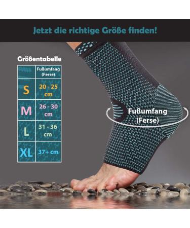 Vigo Sports Ankle Bandage Set - 2 Compression Supports for Joint Pain & Heel Spur Relief | Ergonomic Blue XL | 7 Zones for Optimal Stability - Buy Online on GoSupps.com