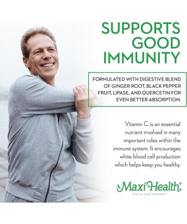 Maxi Health Liposomal Vitamin C 1000mg Tablets with Digestive Blend Highly Absorbable High Dose VitaminC Non GMO Kosher Vegetarian Doctor-Formulated Immune Support Supplement (90 Count) Unflavored 90 Count (Pack of 1) - Buy Online on GoSupps.com