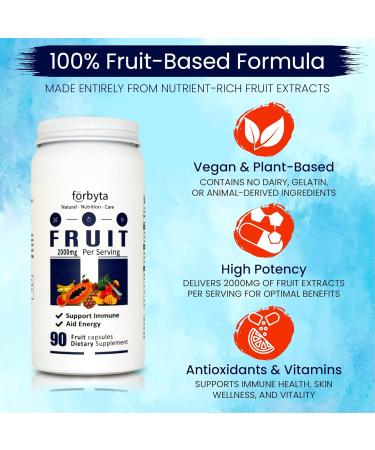 Forbyta Fruits Supplement Whole Food-Based Fruit Blend Capsules Natural Antioxidant Support Rich in Essential Vitamins Non-GMO Gluten-Free 90 Capsules - Buy Online on GoSupps.com