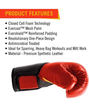 Everlast Elite Pro Style Training Gloves - Red, 12 oz | Premium Quality and Durability - Buy Online on GoSupps.com