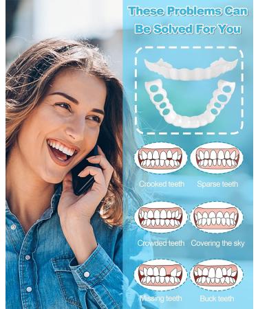 4 PCS Fake Teeth Veneers for Women and Men - Comfortable Dentures for Upper and Lower Jaw, Natural Shade Fit Dental Veneers - Temporary Teeth Restoration - Buy Online on GoSupps.com