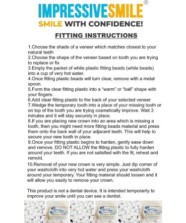 Ultra Thin Tooth Whitening Veneers for Missing or Broken Teeth | Realistic Cosmetically Enhanced Smile | Shade A-2 - Buy Online on GoSupps.com