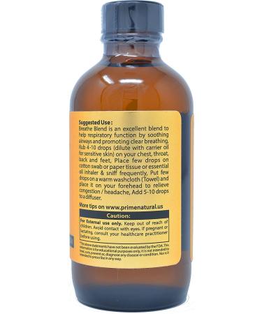 Breathe Essential Oil Blend 4oz - Prime Natural USA - Pure Therapeutic Grade for Sinus Relief, Allergy, Congestion, Cold, Cough & Headache - Aromatherapy Scent for Diffuser - 4 Fl Oz - Buy Online on GoSupps.com